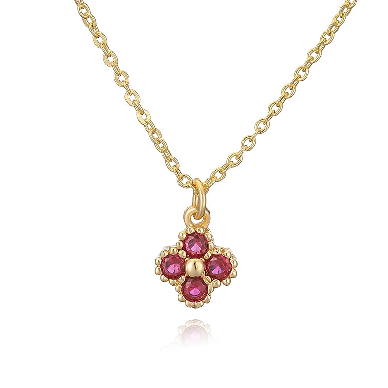Collier ras du cou pour femme, plaqué or 18 carats, orné de pierres CZ, en forme de fleur, raffiné et compact.