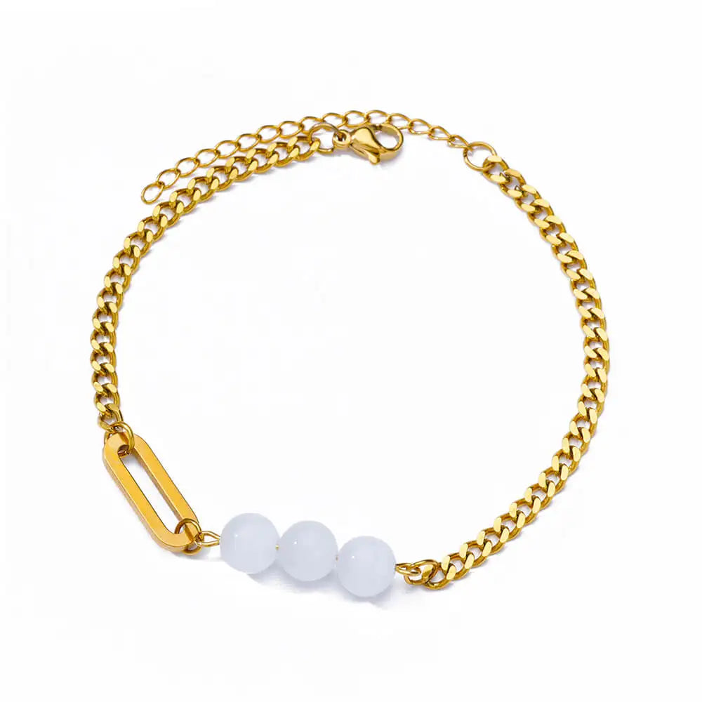 Bracelet élégant en zircon avec fleurs pour femmes et filles, bracelet en acier inoxydable doré, bijou de créateur de luxe