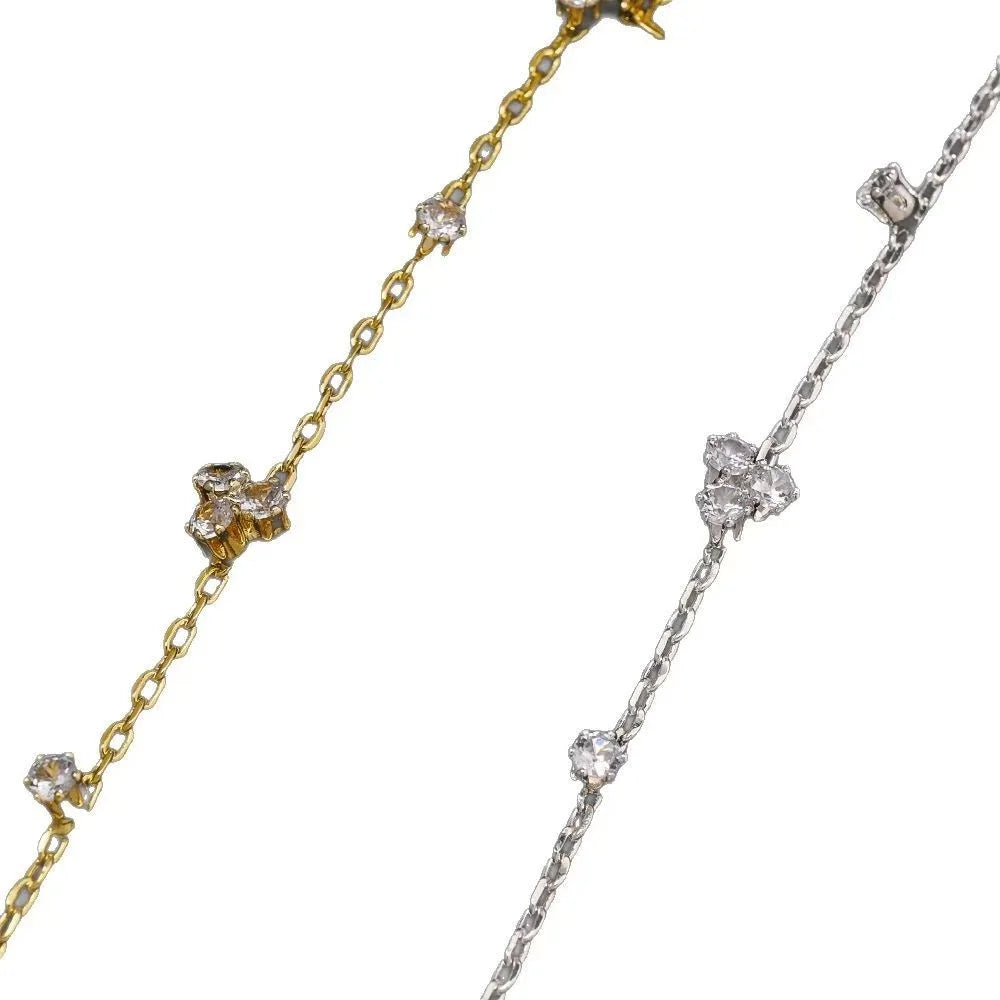 Bracelet d'été orné de strass et de fleurs, bijou de mariage pour femme, bracelet géométrique en cristal