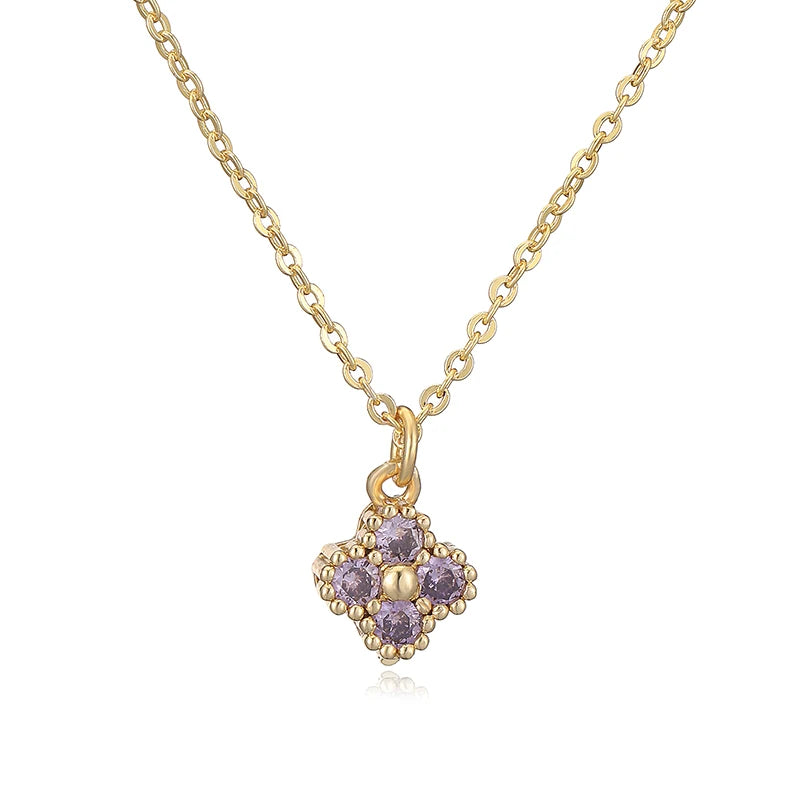 Collier ras du cou pour femme, plaqué or 18 carats, orné de pierres CZ, en forme de fleur, raffiné et compact.